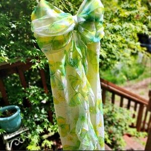 Niki Livas Green and Yellow Butterfly Dress